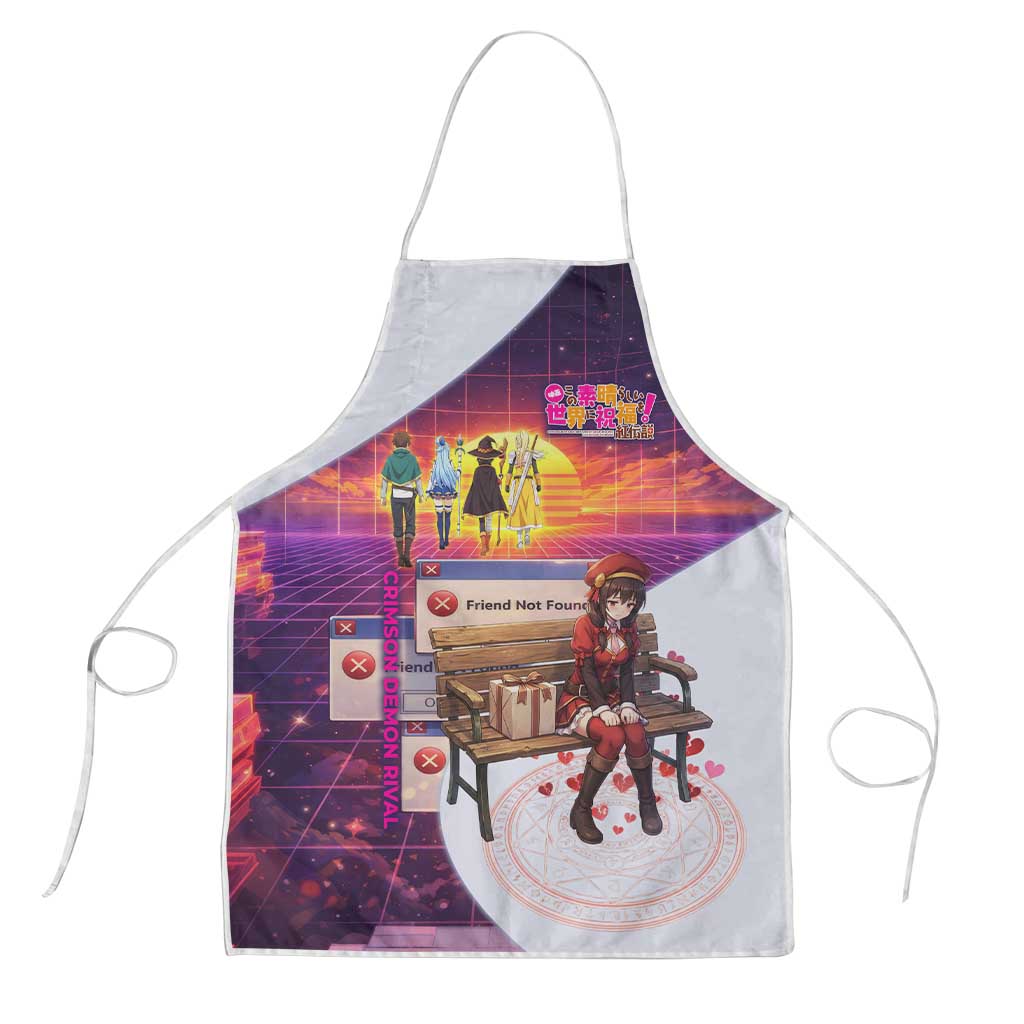 Friend Not Found Konosuba Tribute Apron Vaporwave Digital Nostalgia Style