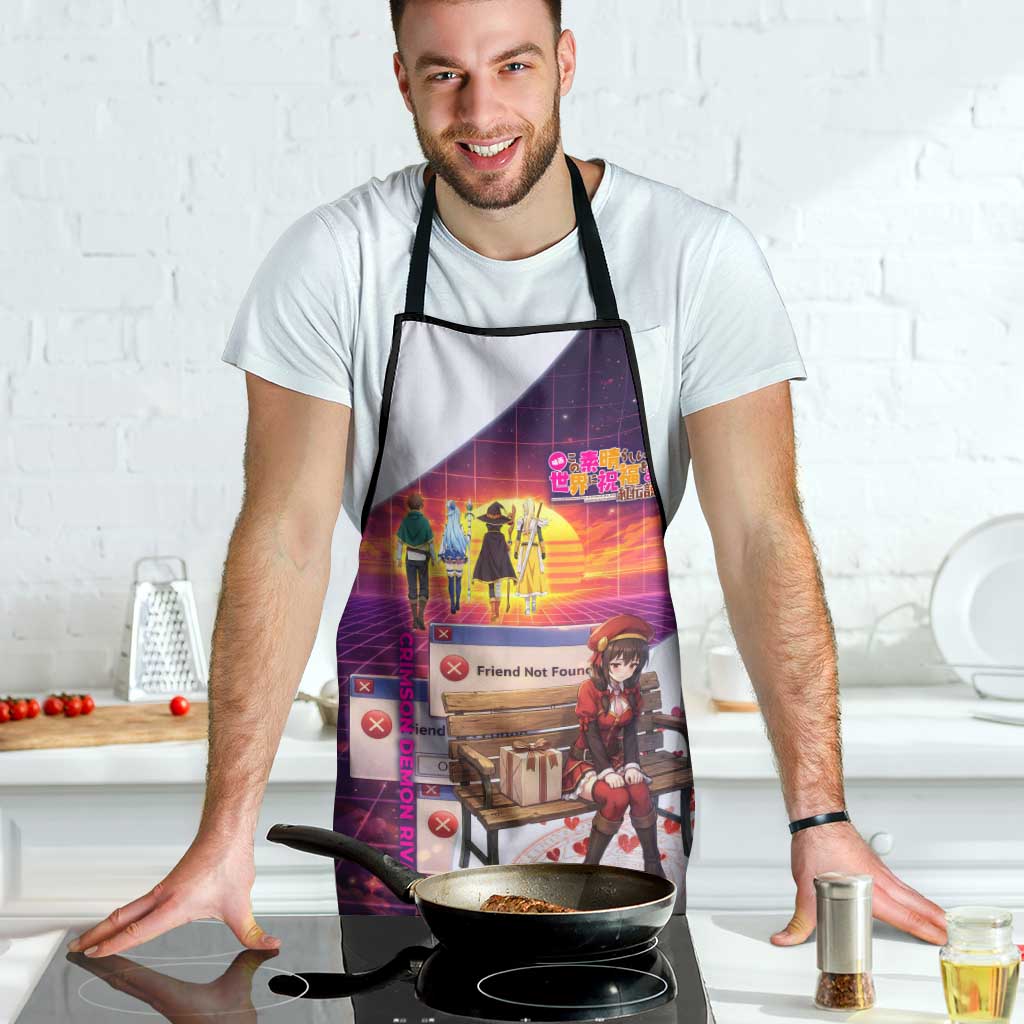 Friend Not Found Konosuba Tribute Apron Vaporwave Digital Nostalgia Style