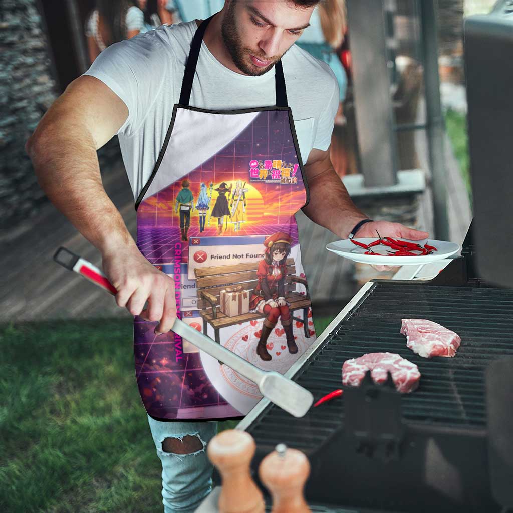 Friend Not Found Konosuba Tribute Apron Vaporwave Digital Nostalgia Style