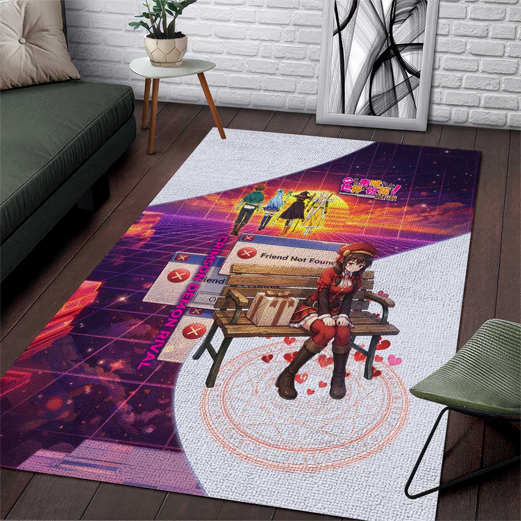 Friend Not Found Konosuba Tribute Area Rug Vaporwave Digital Nostalgia Style