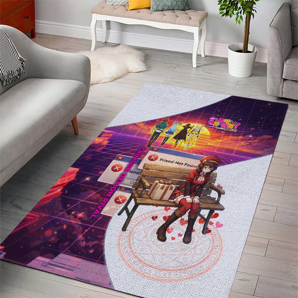 Friend Not Found Konosuba Tribute Area Rug Vaporwave Digital Nostalgia Style