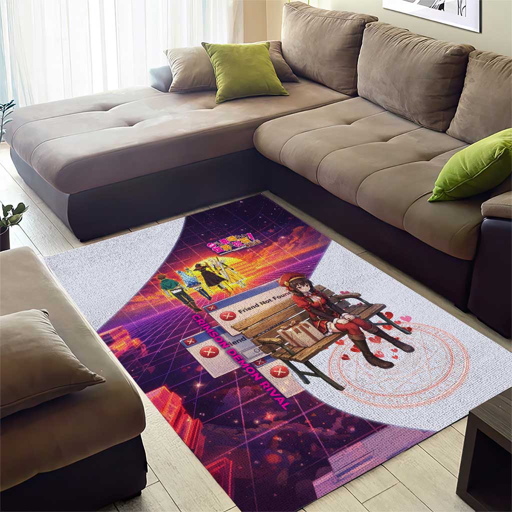Friend Not Found Konosuba Tribute Area Rug Vaporwave Digital Nostalgia Style