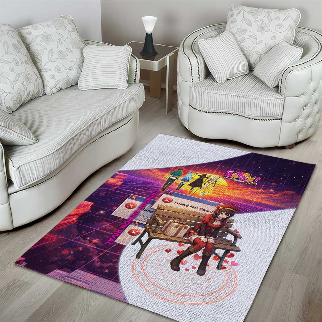 Friend Not Found Konosuba Tribute Area Rug Vaporwave Digital Nostalgia Style