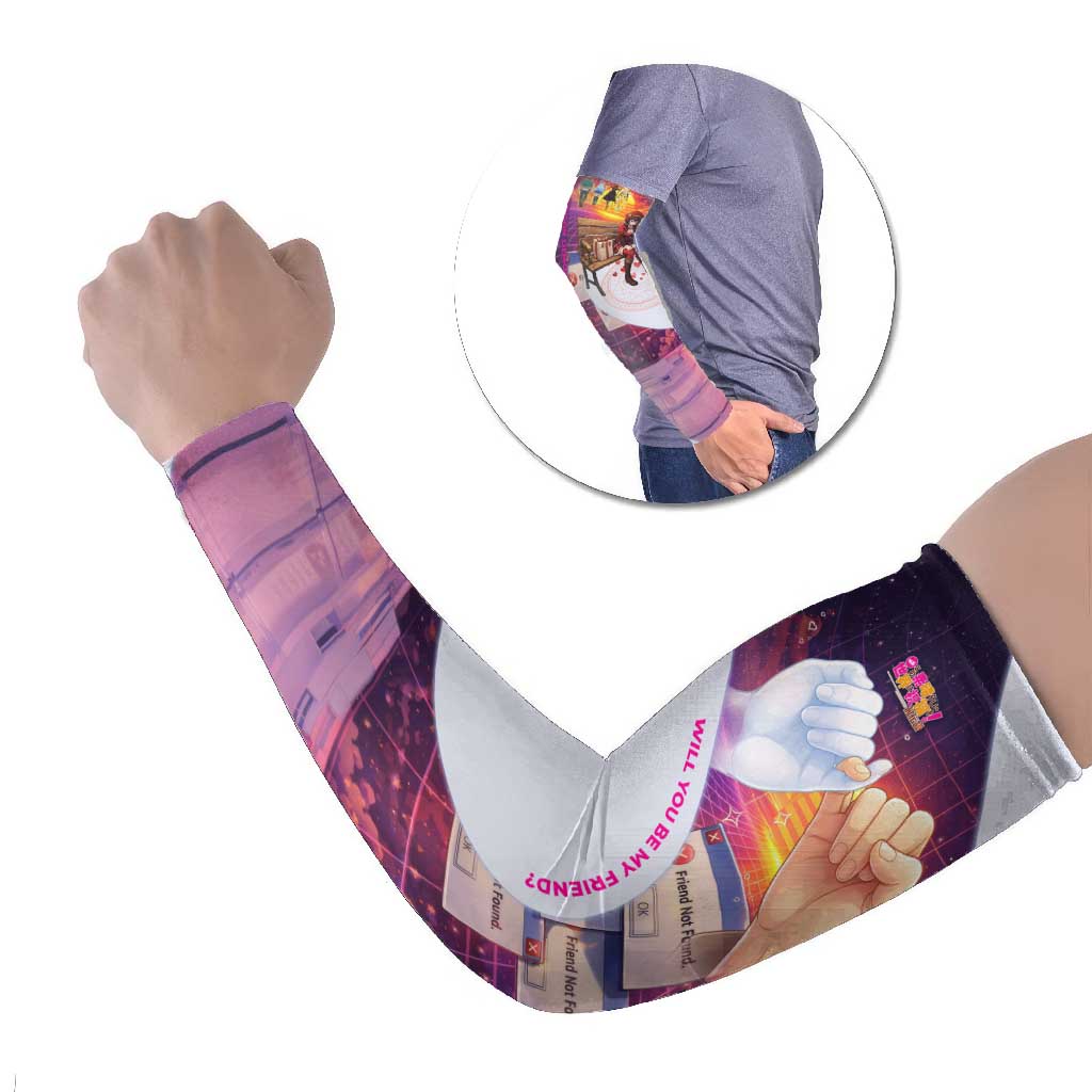 Friend Not Found Konosuba Tribute Arm Sleeves Vaporwave Digital Nostalgia Style