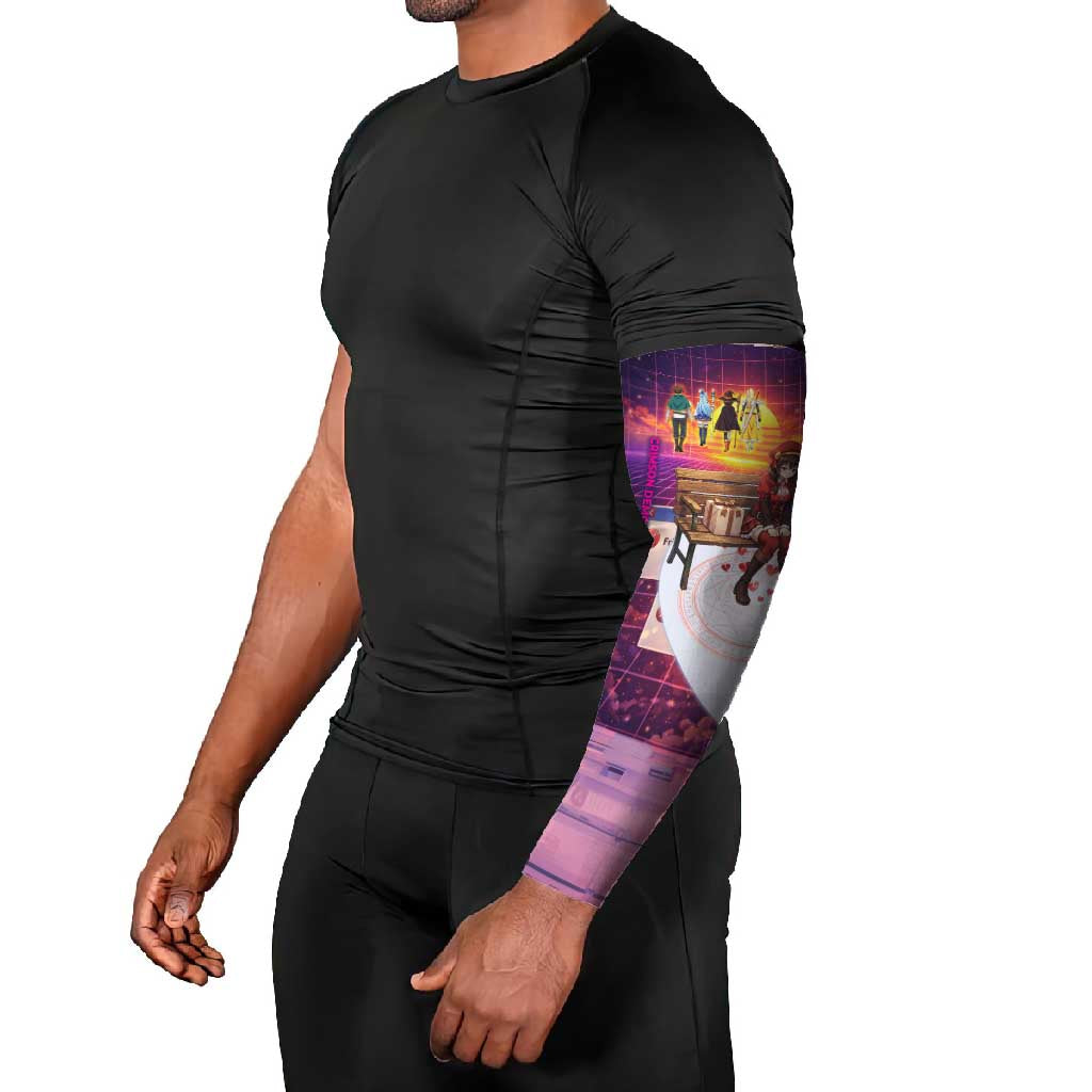 Friend Not Found Konosuba Tribute Arm Sleeves Vaporwave Digital Nostalgia Style