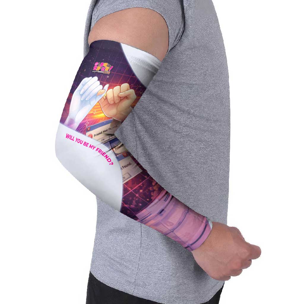 Friend Not Found Konosuba Tribute Arm Sleeves Vaporwave Digital Nostalgia Style