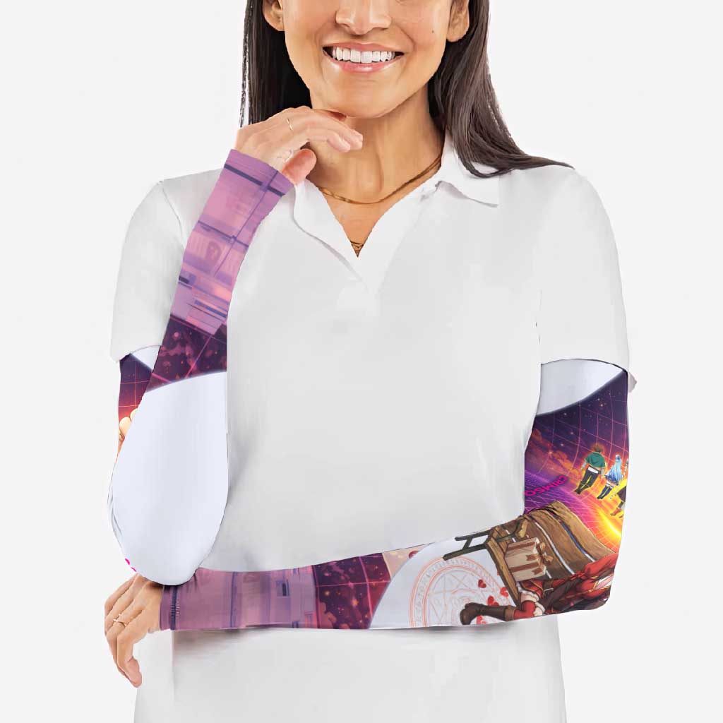 Friend Not Found Konosuba Tribute Arm Sleeves Vaporwave Digital Nostalgia Style