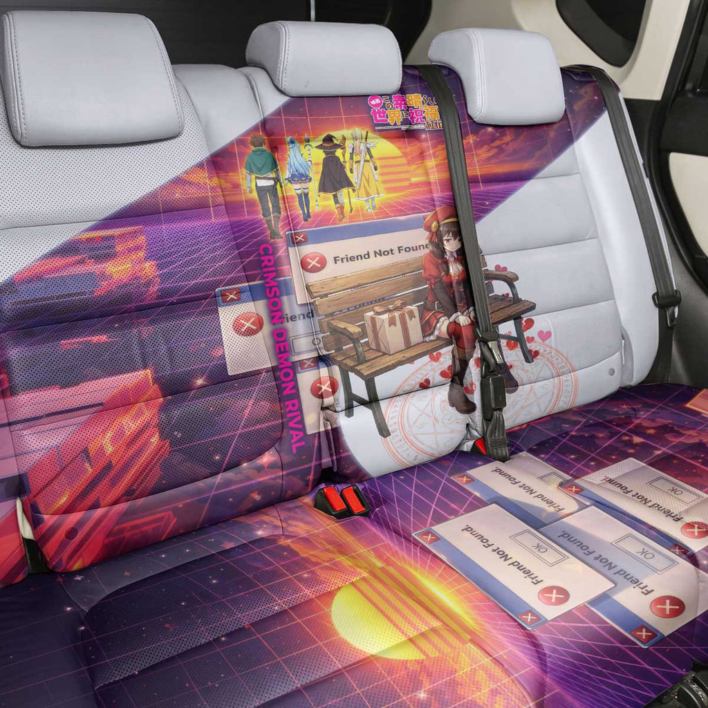 Friend Not Found Konosuba Tribute Back Car Seat Cover Vaporwave Digital Nostalgia Style