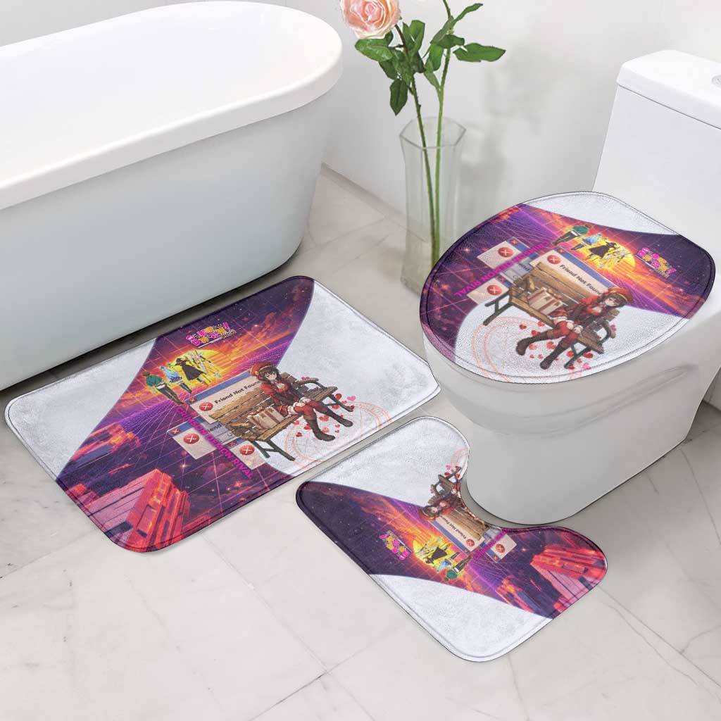 Friend Not Found Konosuba Tribute Bathroom Set Vaporwave Digital Nostalgia Style
