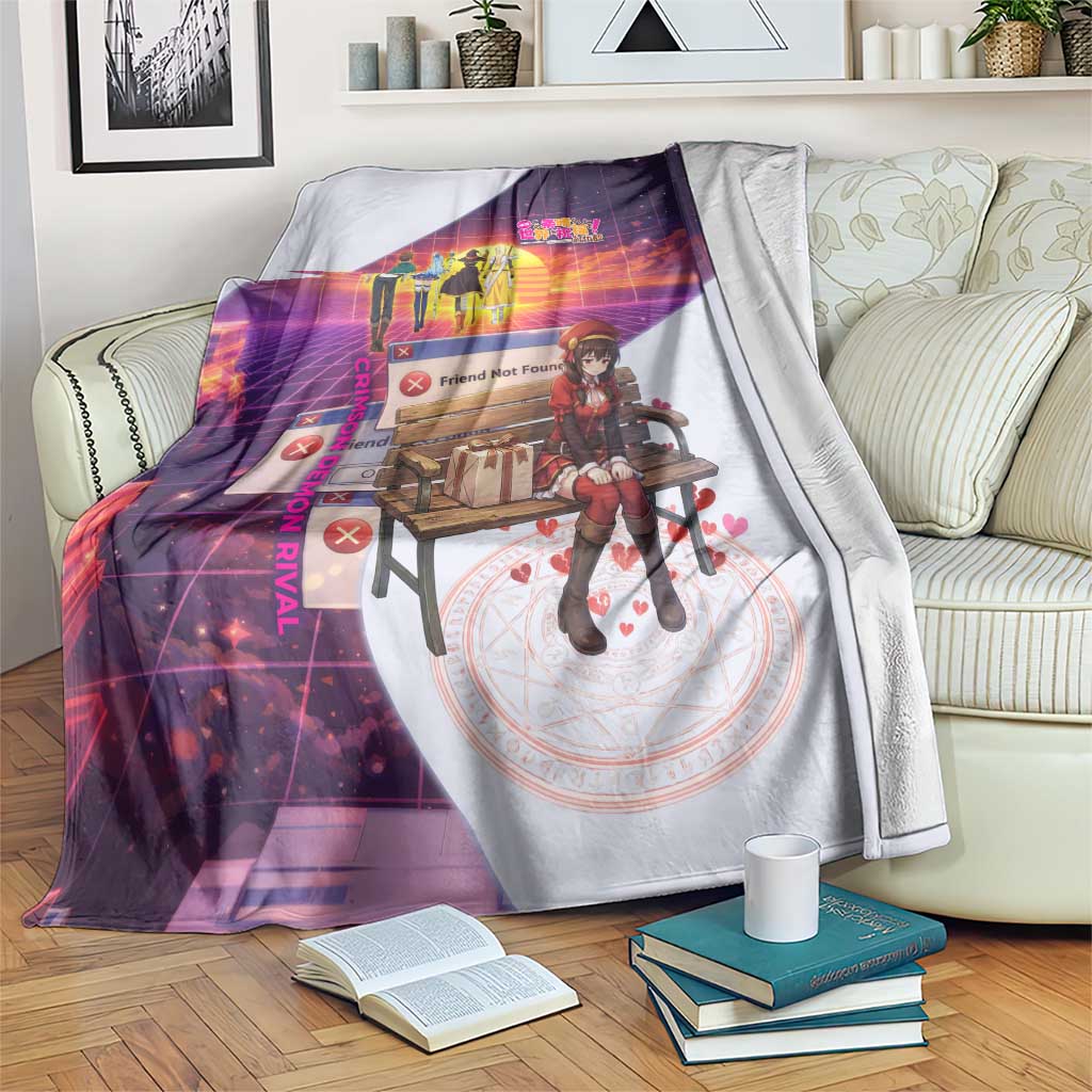 Friend Not Found Konosuba Tribute Blanket Vaporwave Digital Nostalgia Style
