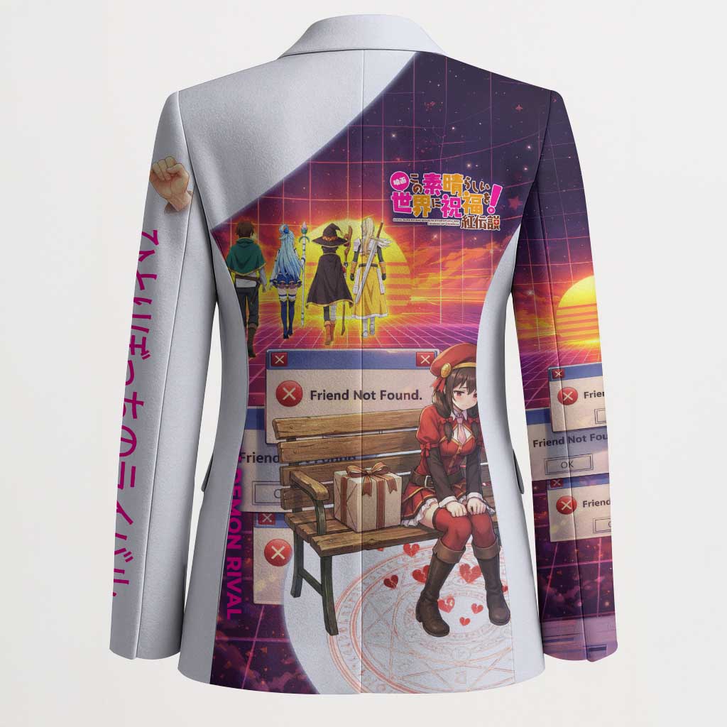 Friend Not Found Konosuba Tribute Blazer Vaporwave Digital Nostalgia Style