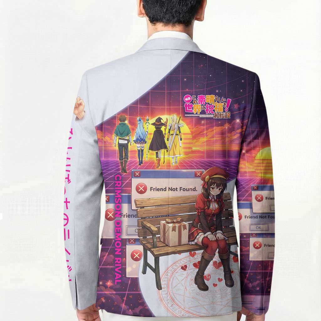Friend Not Found Konosuba Tribute Blazer Vaporwave Digital Nostalgia Style