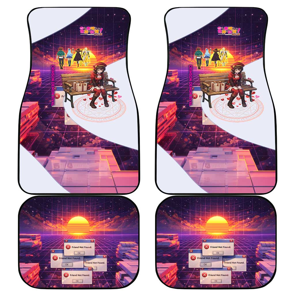Friend Not Found Konosuba Tribute Car Mats Vaporwave Digital Nostalgia Style