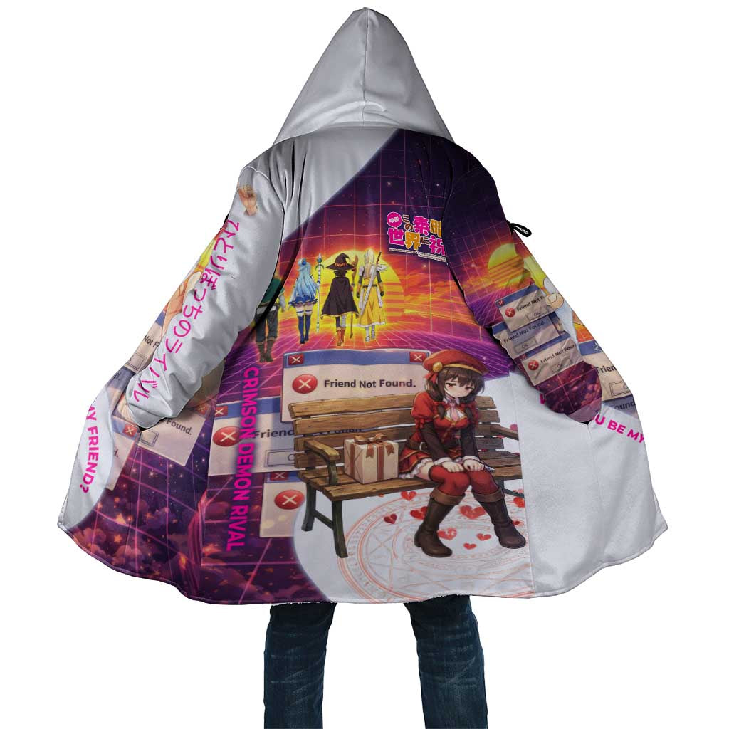 Friend Not Found Konosuba Tribute Cloak Vaporwave Digital Nostalgia Style