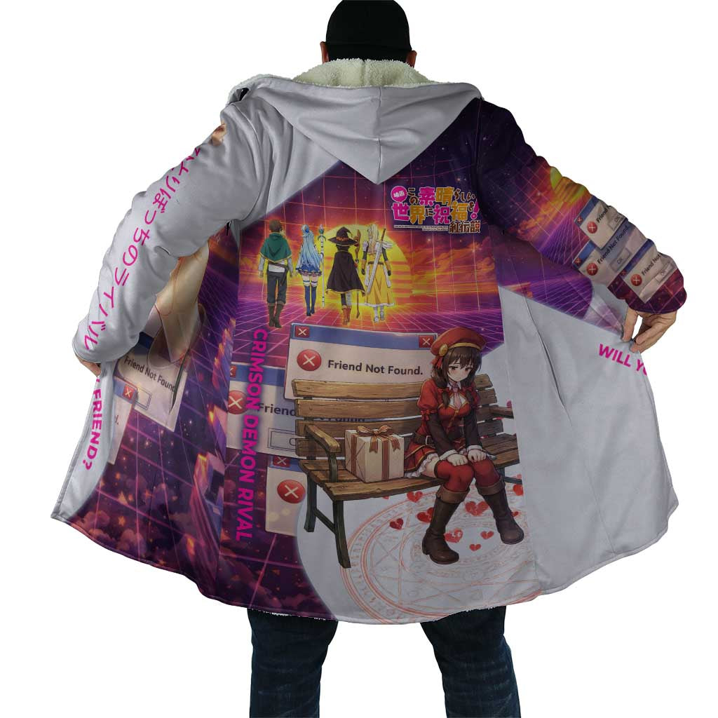 Friend Not Found Konosuba Tribute Cloak Vaporwave Digital Nostalgia Style