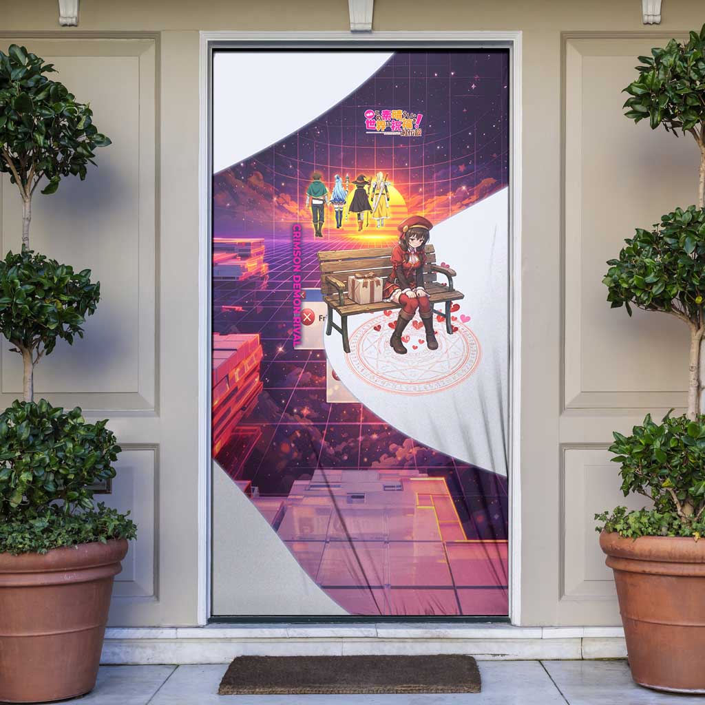 Friend Not Found Konosuba Tribute Door Cover Vaporwave Digital Nostalgia Style
