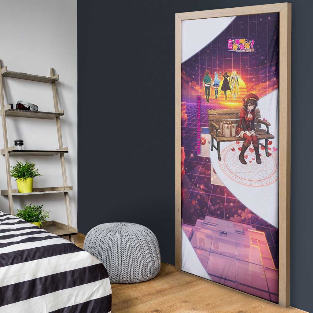 Friend Not Found Konosuba Tribute Door Cover Vaporwave Digital Nostalgia Style