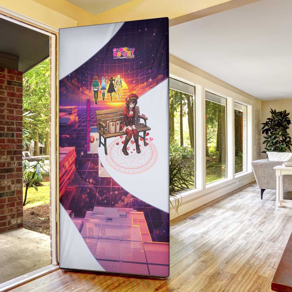 Friend Not Found Konosuba Tribute Door Cover Vaporwave Digital Nostalgia Style