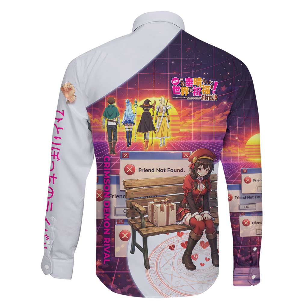 Friend Not Found Konosuba Tribute Family Matching Off Shoulder Maxi Dress and Hawaiian Shirt Vaporwave Digital Nostalgia Style