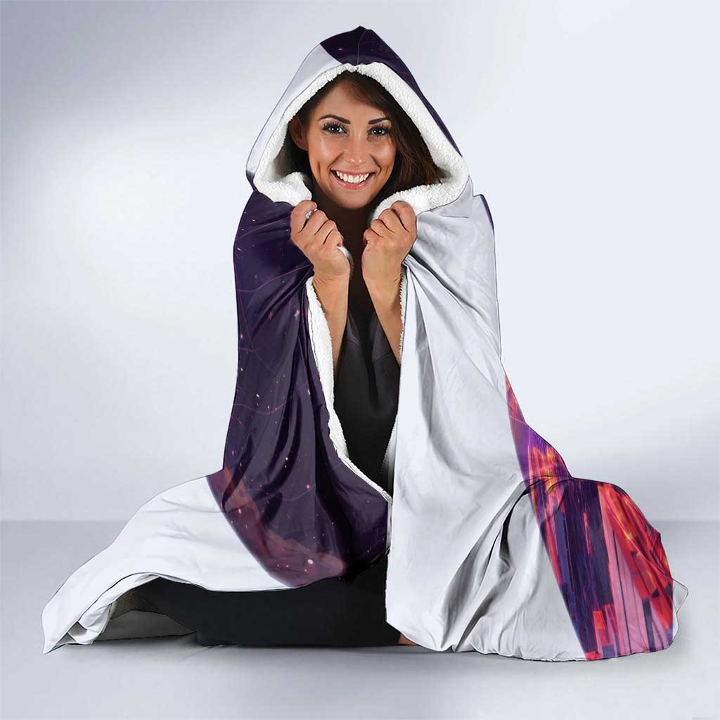 Friend Not Found Konosuba Tribute Hooded Blanket Vaporwave Digital Nostalgia Style