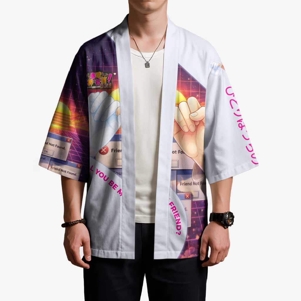 Friend Not Found Konosuba Tribute Kimono Vaporwave Digital Nostalgia Style