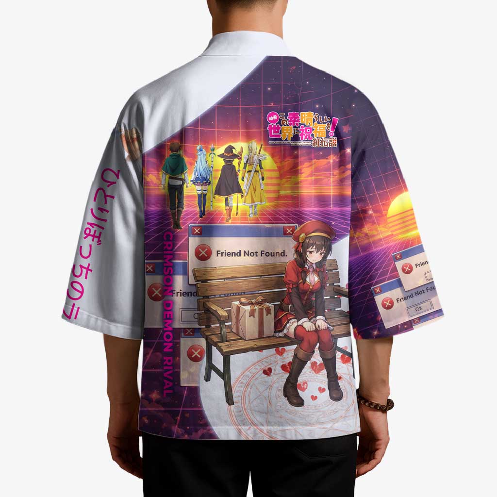 Friend Not Found Konosuba Tribute Kimono Vaporwave Digital Nostalgia Style