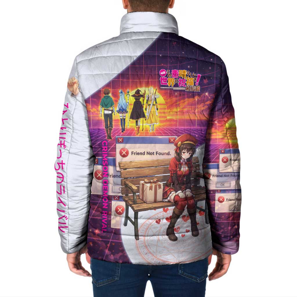 Friend Not Found Konosuba Tribute Padded Jacket Vaporwave Digital Nostalgia Style