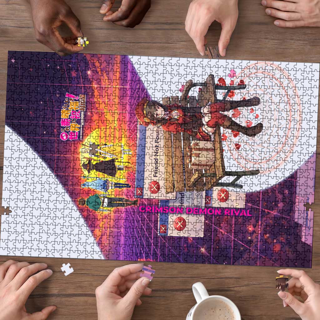 Friend Not Found Konosuba Tribute Puzzle Vaporwave Digital Nostalgia Style