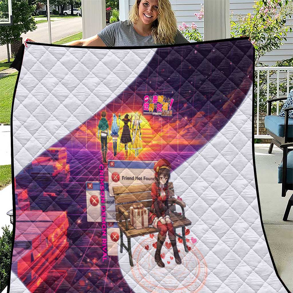 Friend Not Found Konosuba Tribute Quilt Vaporwave Digital Nostalgia Style
