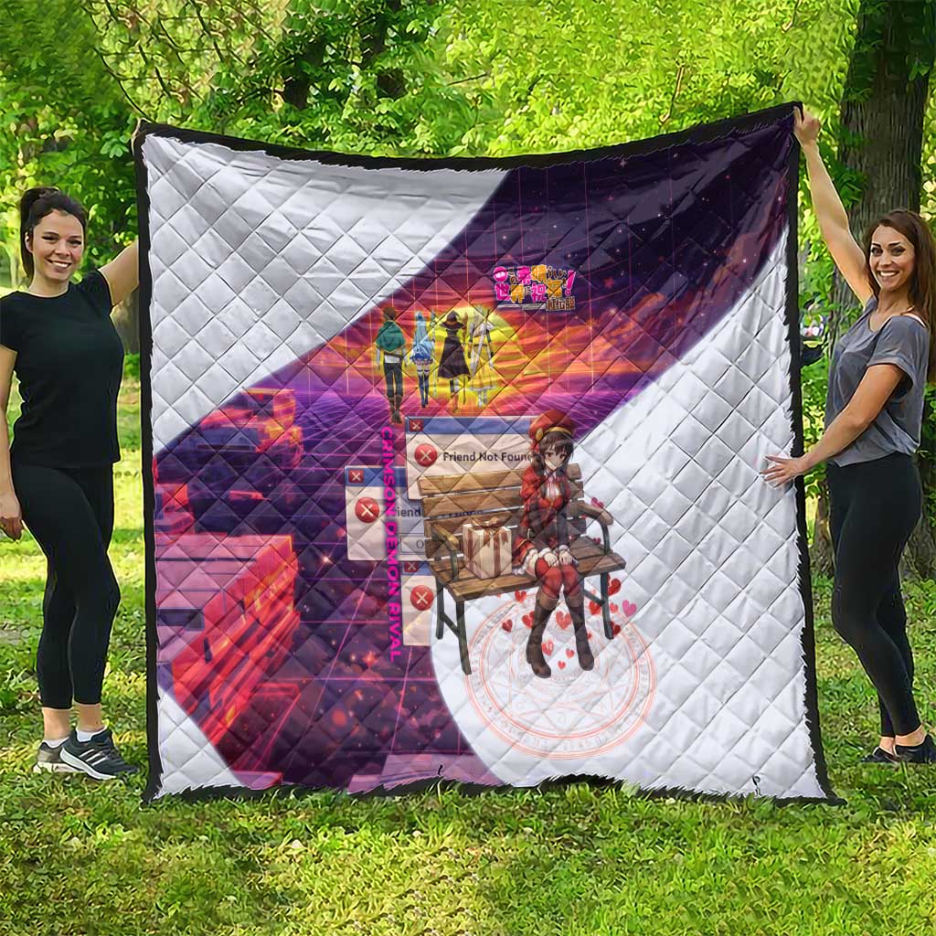 Friend Not Found Konosuba Tribute Quilt Vaporwave Digital Nostalgia Style