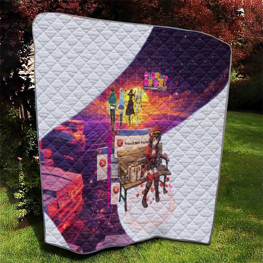 Friend Not Found Konosuba Tribute Quilt Vaporwave Digital Nostalgia Style
