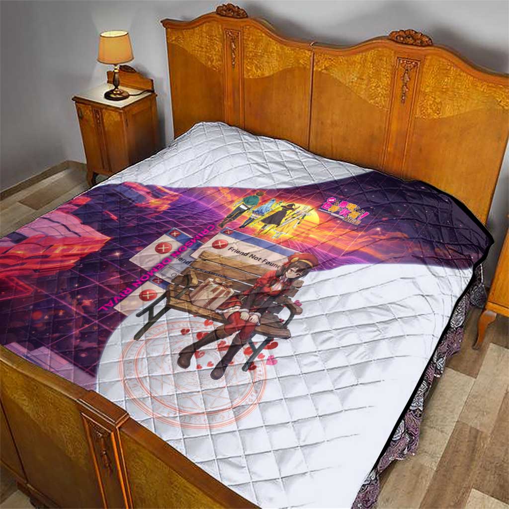 Friend Not Found Konosuba Tribute Quilt Vaporwave Digital Nostalgia Style
