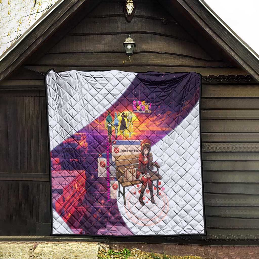 Friend Not Found Konosuba Tribute Quilt Vaporwave Digital Nostalgia Style