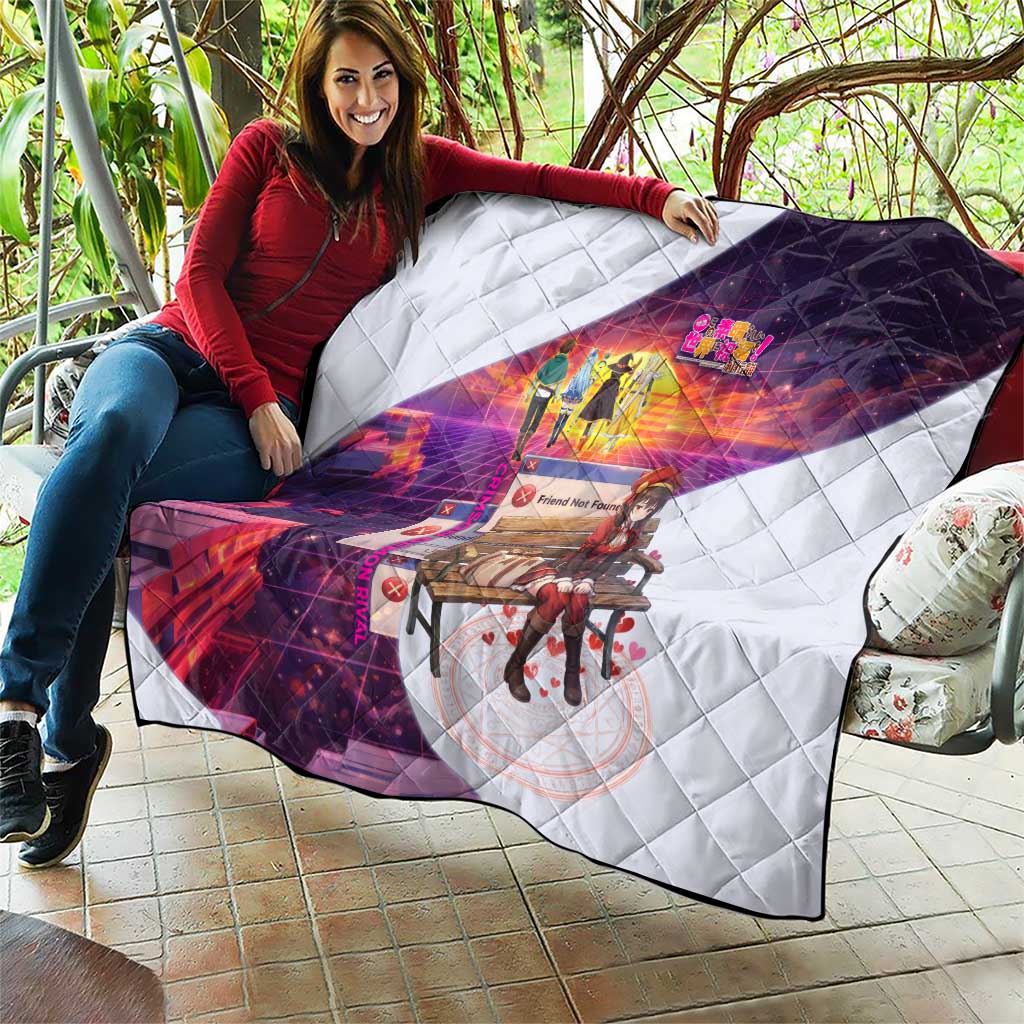 Friend Not Found Konosuba Tribute Quilt Vaporwave Digital Nostalgia Style