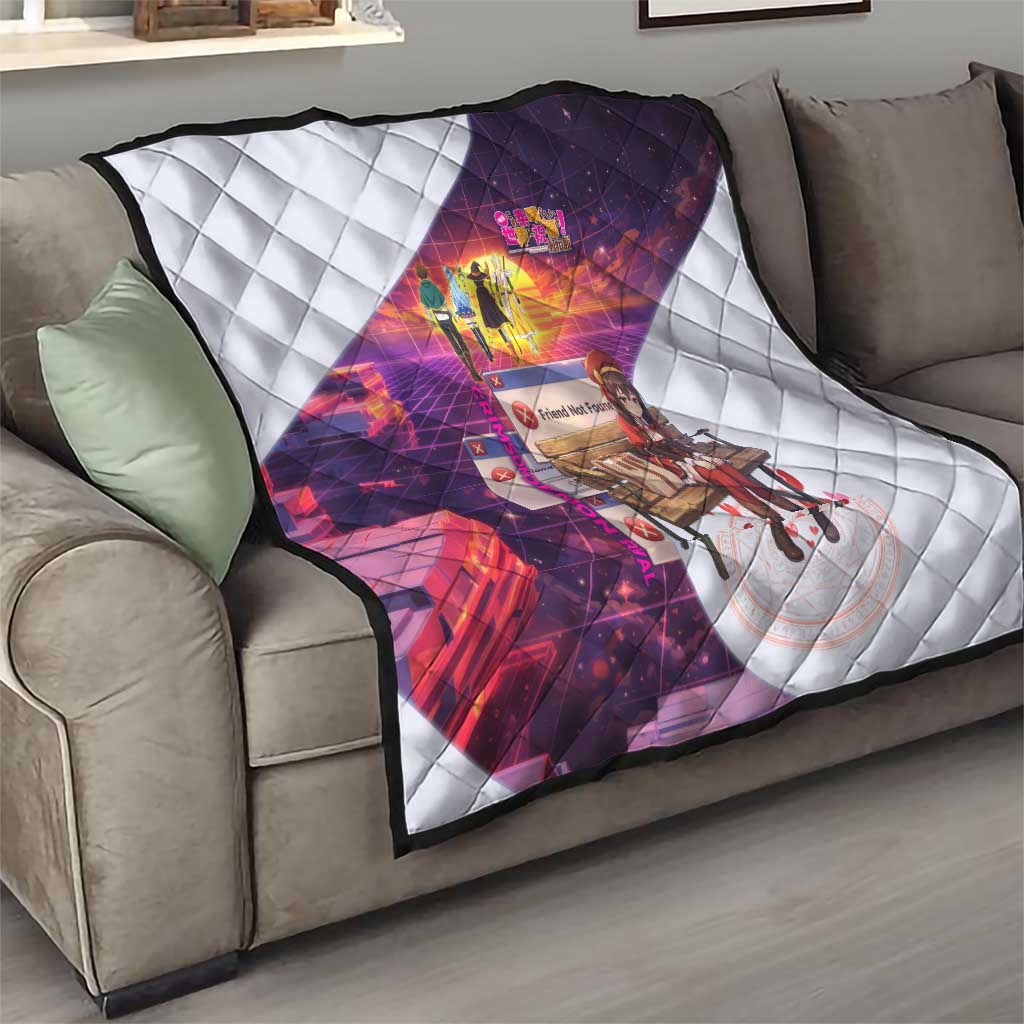 Friend Not Found Konosuba Tribute Quilt Vaporwave Digital Nostalgia Style