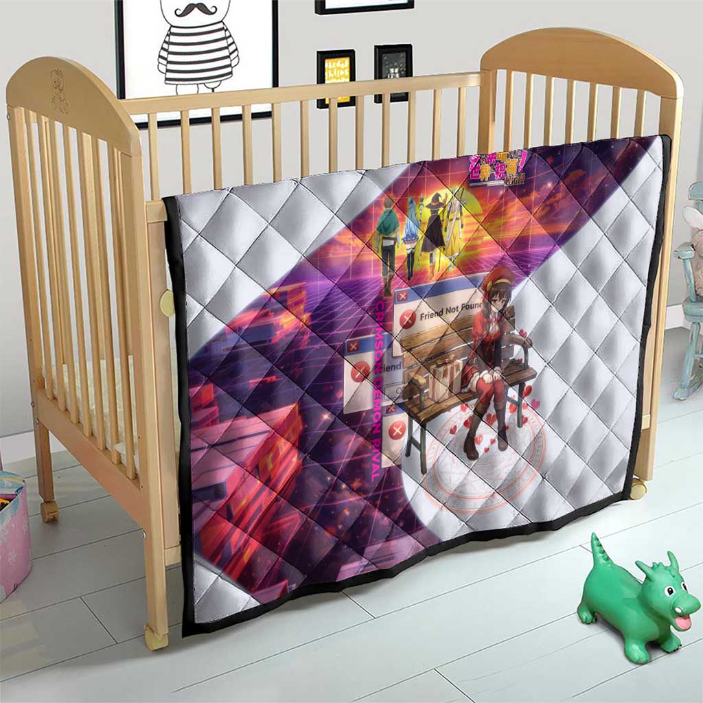 Friend Not Found Konosuba Tribute Quilt Vaporwave Digital Nostalgia Style