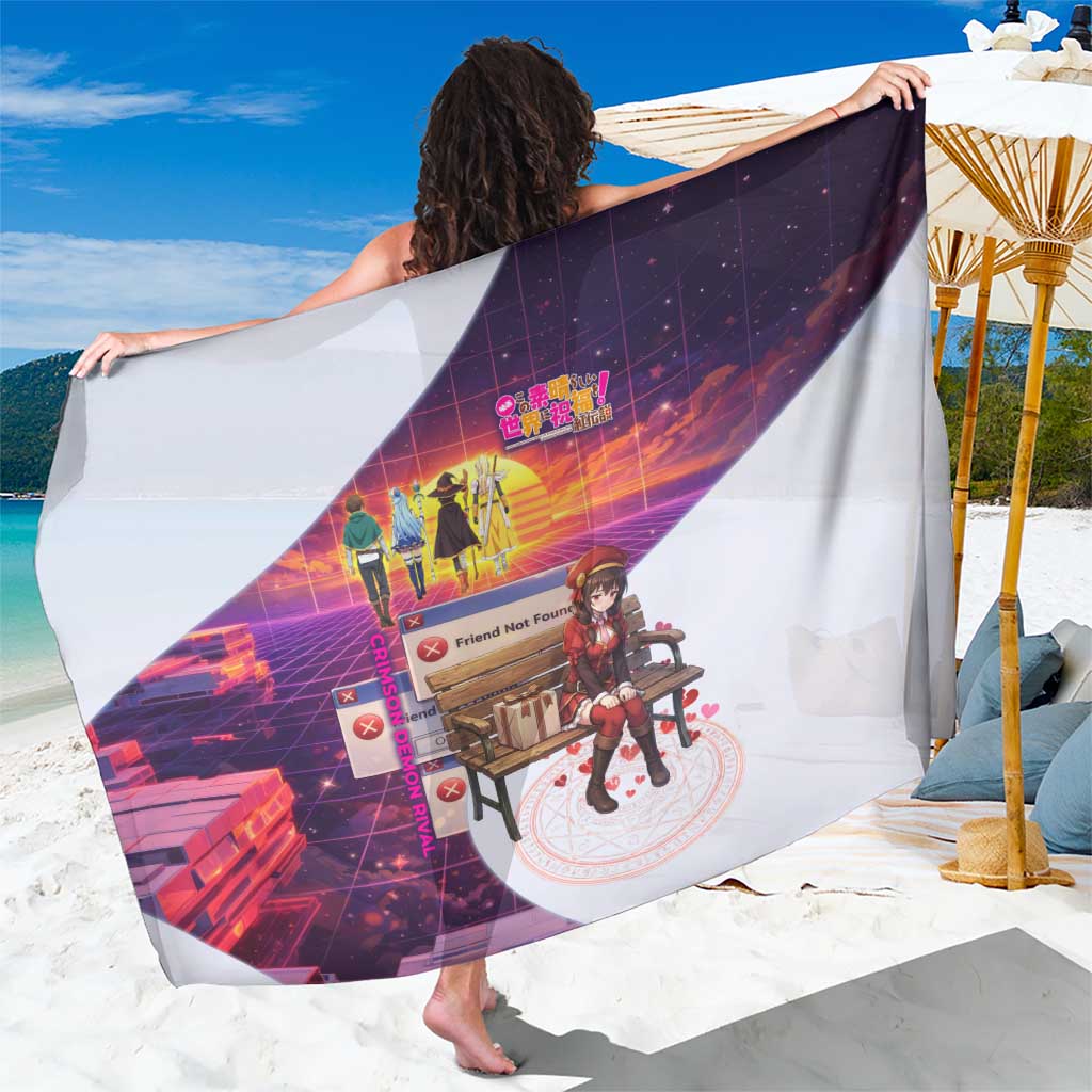 Friend Not Found Konosuba Tribute Sarong Vaporwave Digital Nostalgia Style