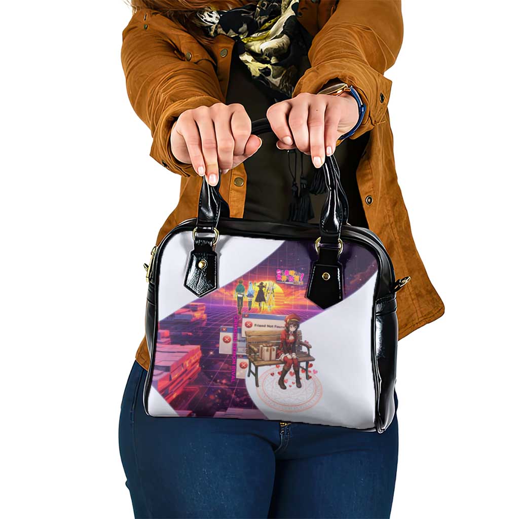 Friend Not Found Konosuba Tribute Shoulder Handbag Vaporwave Digital Nostalgia Style