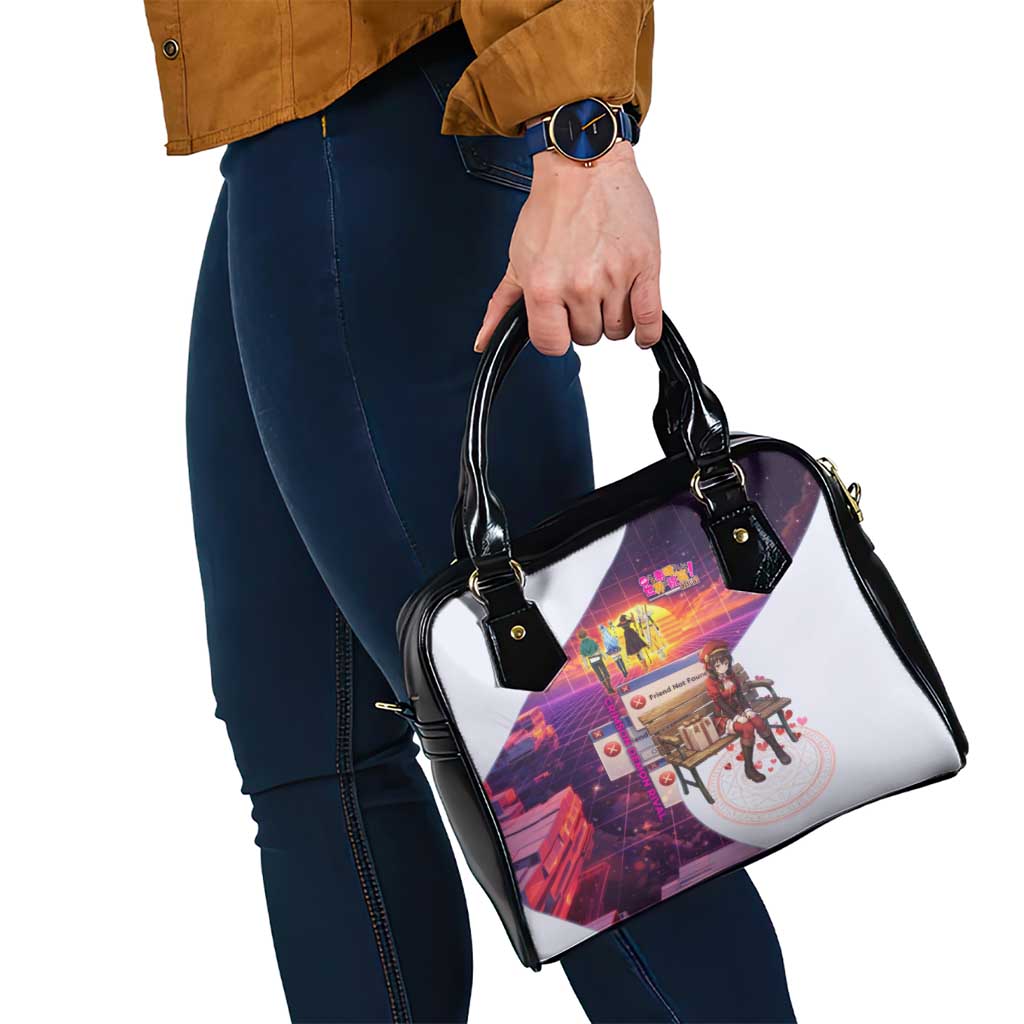Friend Not Found Konosuba Tribute Shoulder Handbag Vaporwave Digital Nostalgia Style