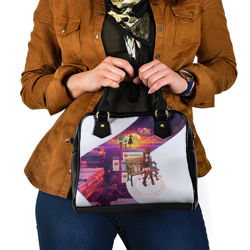 Friend Not Found Konosuba Tribute Shoulder Handbag Vaporwave Digital Nostalgia Style