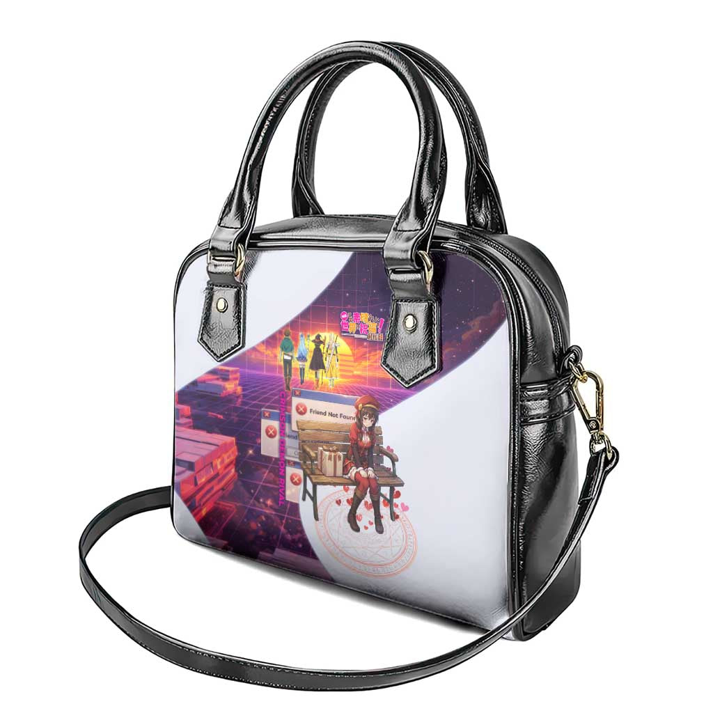 Friend Not Found Konosuba Tribute Shoulder Handbag Vaporwave Digital Nostalgia Style