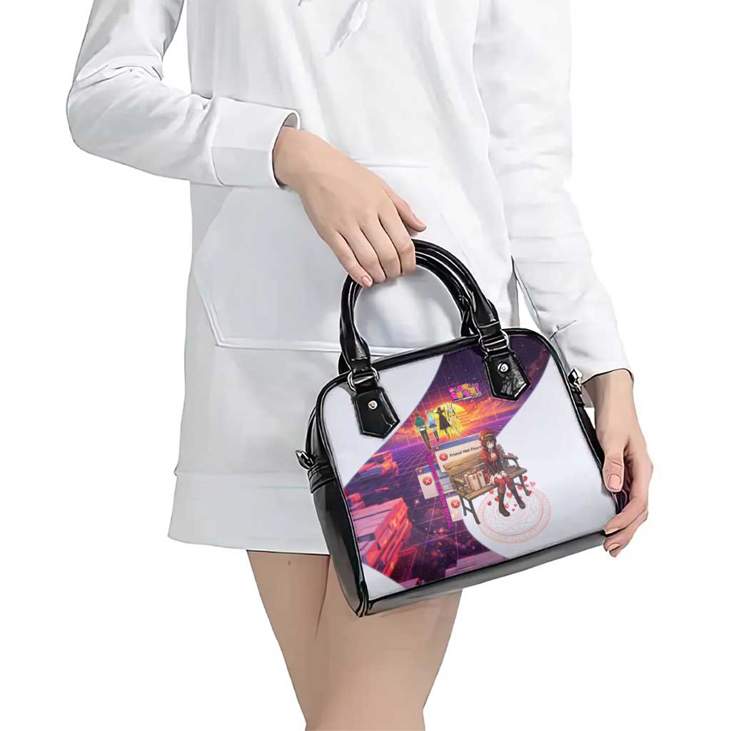 Friend Not Found Konosuba Tribute Shoulder Handbag Vaporwave Digital Nostalgia Style