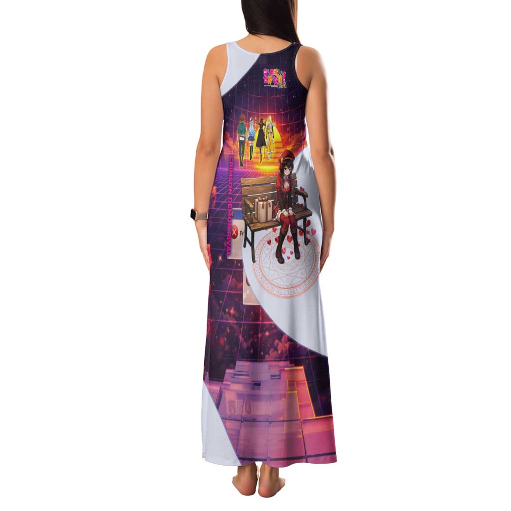 Friend Not Found Konosuba Tribute Tank Maxi Dress Vaporwave Digital Nostalgia Style