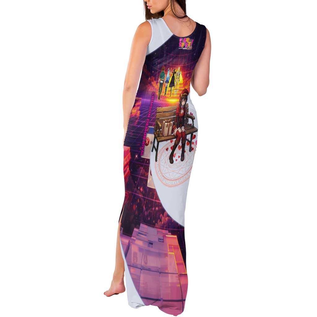 Friend Not Found Konosuba Tribute Tank Maxi Dress Vaporwave Digital Nostalgia Style