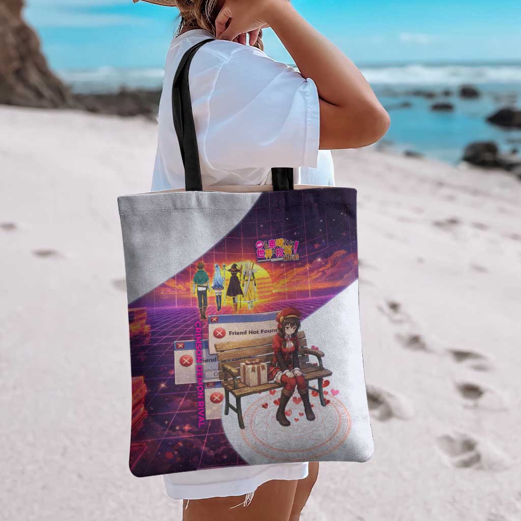 Friend Not Found Konosuba Tribute Tote Bag Vaporwave Digital Nostalgia Style