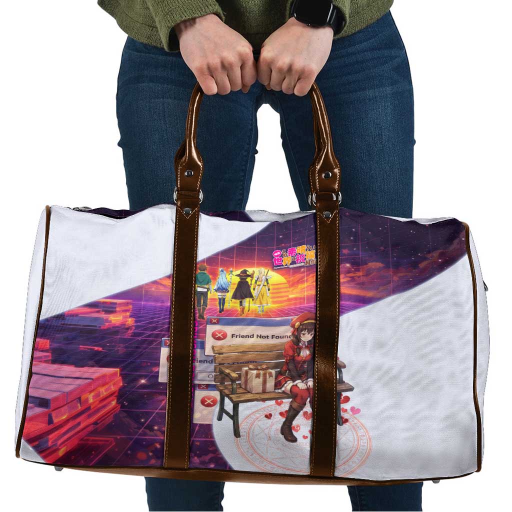 Friend Not Found Konosuba Tribute Travel Bag Vaporwave Digital Nostalgia Style