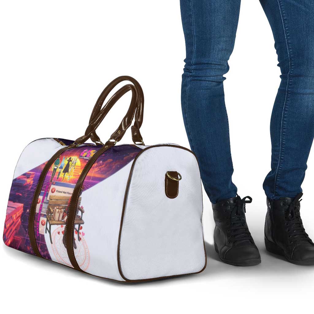 Friend Not Found Konosuba Tribute Travel Bag Vaporwave Digital Nostalgia Style