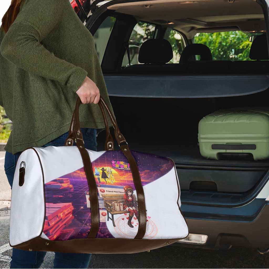 Friend Not Found Konosuba Tribute Travel Bag Vaporwave Digital Nostalgia Style