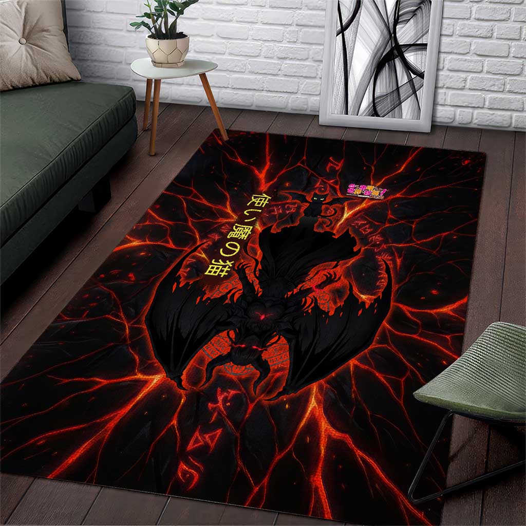Chomosuke Demon Familiar Area Rug Infernal Rune Flame Art Style