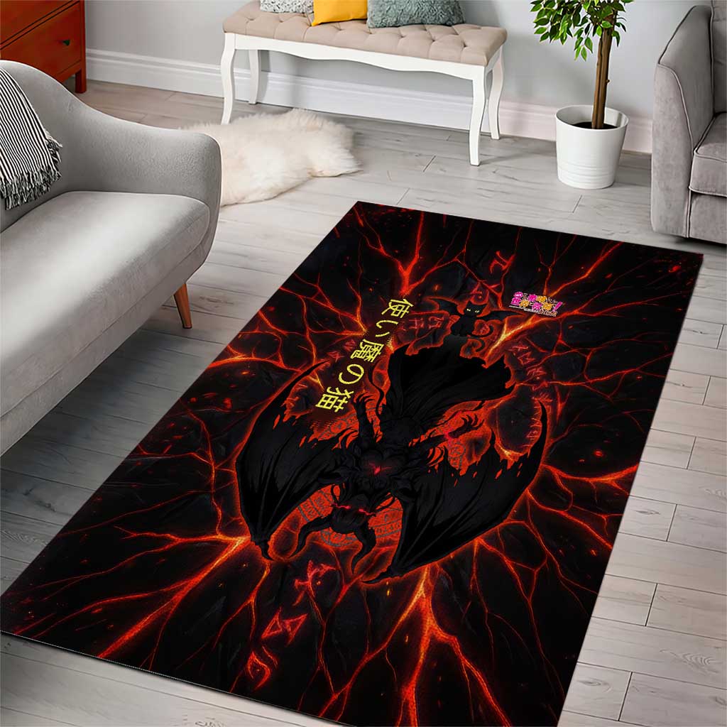 Chomosuke Demon Familiar Area Rug Infernal Rune Flame Art Style